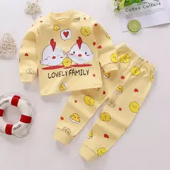 Conjunto pijama de algodão infantil, pijamas, roupas infantis, bebês meninas e meninos, primavera e outono