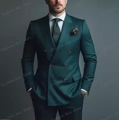 Verde militar masculino negócios formal ocasião smoking noivo padrinho festa de casamento baile terno masculino 2 peça conjunto blazer calças