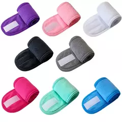 Banda de cabeça larga ajustável para mulheres, acessórios de cabelo com toalhas macias, hairband, spa, ioga, banho, chuveiro, maquiagem, lavagem facial, cosméticos - comprar online