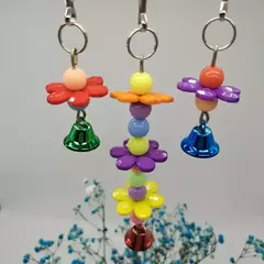 Cor aleatória papagaio brinquedo mascar pendurado gaiola mordida sino brinquedo suspensão pendurado ponte corrente gaiola de pássaro brinquedo papagaio gaiola accessrioes