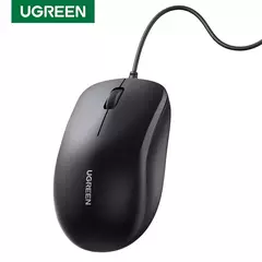 UGREEN-USB Mouse com fio com design ergonômico, 1200 DPI, 3 botões para laptops e PCs