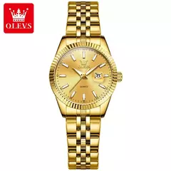OLEVS Relógio de pulso em aço inoxidável para mulheres, impermeável, data automática, elegante, senhoras, luxo, original, relógio de quartzo, 5593, novo - comprar online