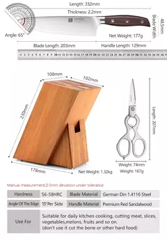 XINZUO-Profissional Conjunto De Facas De Cozinha Completo, Alemão 1.4116 Conjuntos De Facas De Aço Inoxidável, Melhor Ferramenta De Fatiamento De Cozinha, 7 PCs - loja online