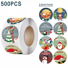 Feliz Natal Adesivos para Presentes DIY, Xmas Party Seal Labels, Pacote de cozimento, Envelope Papelaria Decoração, 500pcs - comprar online