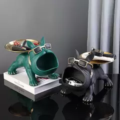 Caixa De Armazenamento De Estátua De Cachorro Estatueta De Bulldog, Ornamento De Animal, Artesanato De Resina, Escultura De Arte, Decoração De Casa, Cachorro - loja online