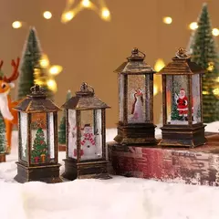 Retro Quadrado Papai Noel LED Night Light, Luzes de vento, Enfeites De Árvore De Natal, Presente De Decoração De Casa - Wolf Magazine