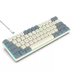Teclados mecânicos com fio USB 60% 61 teclas com retroiluminação azul gelo teclas para PC na internet