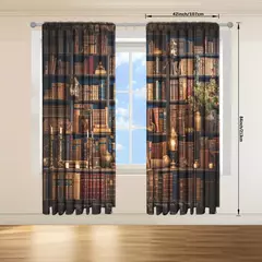 Idade Média Cortina impressa para Home Decor, tratamento janela de bolso, quarto, escritório, cozinha, sala de estar, haste, 2pcs - comprar online