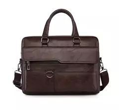 Imagem do Bolsa de ombro de couro masculina, pasta para laptop, mensageiro, carteira de negócios, marca de luxo, pasta para documento A4