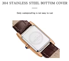 SANDA-relógio de couro com mostrador retangular para mulheres, marca superior, design de moda, design elegante, resistente à água, quartzo, movimento, vestido de negócios, novo, quente - loja online