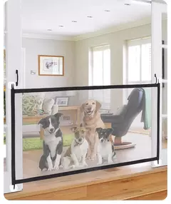 Pet Folding Malha Respirável Playpen, Dog Safety Fence, Indoor Baby Gate, Barreira de Cercas com Gancho, Tamanho Pequeno e Grande, 4Pcs