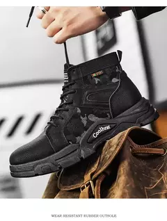Botas de couro com renda impermeável masculina, bota leve no tornozelo, sapato casual antiderrapante, moda inverno, novo - Wolf Magazine