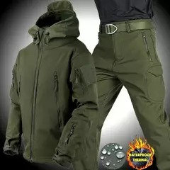 Velo inverno à prova dwaterproof água terno caminhadas conjunto de treino dos homens jaqueta softshell acampamento jaqueta térmica terno tático roupas pesca