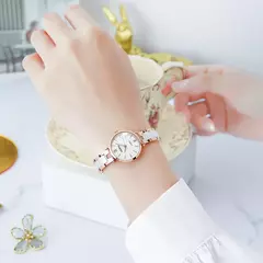 Ooupai-Relógio quartzo cerâmico branco para mulheres, relógio de pulso pequeno e causal, vestido elegante, impermeável, nova chegada, moda, 2024 - Wolf Magazine