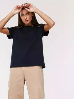 Bornladies-Camiseta solta de manga curta feminina, tops sólidos básicos, camisas de assentamento elegantes, 100% algodão, 230g/?, verão - Wolf Magazine