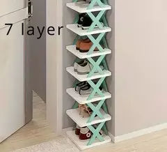 Sapateira dobrável e destacável de várias camadas, plástico, espaço familiar, adequado para quartos do corredor, 1pc