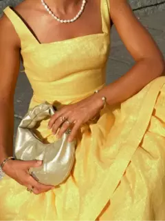 Vestido feminino sem encosto com gola quadrada, estilingues elegantes, vestido com bolo monocromático, Vestes compridas femininas, Festa à noite, Verão, 2022 - loja online