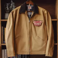 Maden J001 - Casaco de Caça Régua Detroit para Homem de Outono, Tecido de Lã Retro, Bolsos de Algodão Resistente, Design de Colarinho Lapel e Fechadura Ziper - loja online