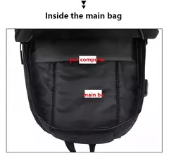 Mochila de carregamento USB impermeável para homens, sacos traseiros do escritório do negócio, mochila para laptop casual, mochilas escolares masculinas, 15,6";;VERDADEIRO;;"CINZA - comprar online