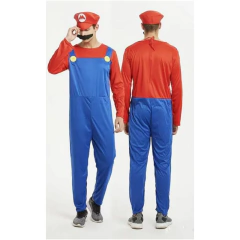Luigi masculino disfarçado roupas de luxo para adultos super irmão roupas role-playing fantasia vestido conjunto chapéus e barba masculinos e femininos na internet