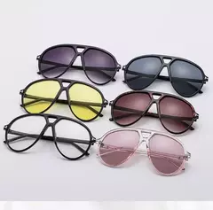 Óculos de sol piloto superdimensionados para homens e mulheres, óculos de sol retrô, óculos UV400, marca de luxo, nova moda, ins trending, 2022 - Wolf Magazine