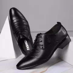 Sapato de couro branco com cordões masculino, sapato clássico, tamanho grande, ponto do dedo do pé, negócios, casual, formal, casamento - comprar online