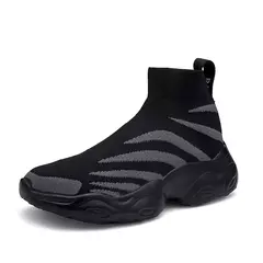 Moda masculina sapatos casuais leves sapatos masculinos tênis de plataforma de renda tênis unissex meias sapatos zapatillas hombre