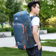 Mochila de caminhada resistente à água com capa de chuva, esporte ao ar livre, mochila de viagem para camping, escalada, montanhismo, 65L - Wolf Magazine