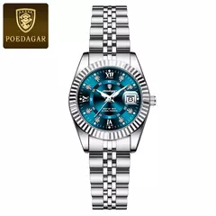 POEDAGAR-Relógio Elegante de Luxo Feminino, Impermeável, Luminoso, Encontro, senhoras, Aço Inoxidável, Quartzo, Menina - Wolf Magazine