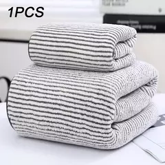 Imagem do Toalha de cara coral listrada engroçada macia do velo, toalha de banheiro do microfiber, água-absorvente, não fácil de verter