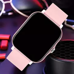 Imagem do Relógio inteligente quadrado para homens e mulheres, rastreador de fitness, relógio inteligente esportivo, toque de discagem, música, Smartclock para Android, iOS