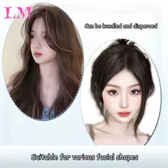 Lm fino 3d ar franja de cabelo em linha reta puro franja clipe em extensões de cabelo topper franja 3d invisível sem costura cabeça peruca de cabelo