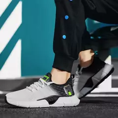 Tênis de corrida leve macio casual masculino, tênis esportivo ao ar livre, antiderrapante para caminhada, resistente ao desgaste, tênis de corrida na internet