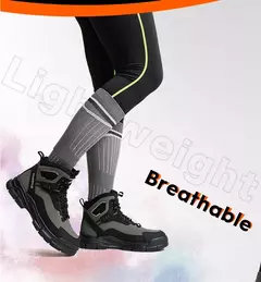 Sapatos de segurança leves impermeáveis masculinos, sapatilha à prova de perfurações, sapato de aço, botas indestrutíveis