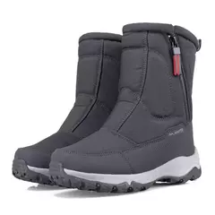 Botas de neve de cano alto masculinas, botas de pelúcia quente, tênis ao ar livre, sapatos de suor, tamanho grande, inverno - loja online