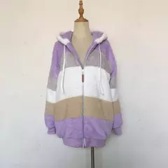 Casaco de capuz extragrande feminino com bolsos macios, streetwear quente, casaco solto, Lady Outerwear, outono, inverno, novo, 2023 - comprar online
