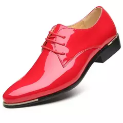 Sapato clássico de luxo masculino, Derby Gentleman, Honorável Sapatos Oxford, Vermelho, Branco, Vestido, Festa, 2023