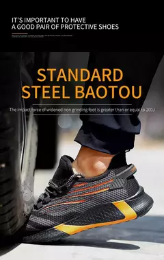 Imagem do Tênis masculinos leves anti-punção, sapatos de trabalho indestrutíveis, botas de segurança masculinas
