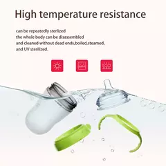 Garrafa de silicone para bebês tipo leite suave com alça, design tipo leite materno, novo, 0 a 36 meses, 240ml, 150ml - comprar online