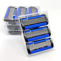 Navalha manual masculina com 6 camadas, ferramentas para depilação facial, barbeador de segurança - loja online