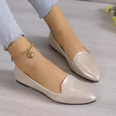 Mocassins deslizantes respiráveis para mulheres, sapatilhas rasas de balé elástico, fundo macio, sapatos de barco com dedo apontado, tamanho grande, 43, moda, 2024 - loja online