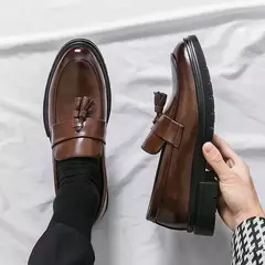 Mocassins macios masculinos, sapatos de couro borla, sapatilha de condução, marca de luxo, plus size, 46, alta qualidade, moda - loja online