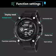 YIKAZE-Relógio esportivo à prova d'água masculino, relógios LED multifuncionais, relógio militar digital, despertador eletrônico - comprar online