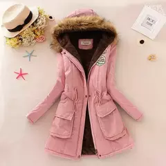 Casaco fino acolchoado de algodão para mulheres, parkas com capuz casual, sobretudo quente acolchoado, outono e inverno, 2023, 2023, emboridery, novo na internet