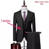 Terno monocromático de três peças masculino, vestido de noiva monocromático para noivo, colete e calça, marca de luxo, negócios formais, 14 cores, M-6XL