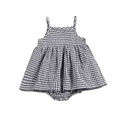 Macacão xadrez sem mangas para bebês, macacão recém-nascido, roupa de uma peça infantil, verão - loja online
