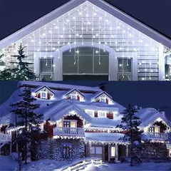 Imagem do Guirlanda de luz LED ao ar livre para pátio, luzes de Natal, fadas, cortina de luz, rua, casamento, decoração do jardim