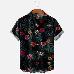 Moda masculina verão t-shirts havaiano impressão 3d aconchegante casual um botão camisas de manga curta praia camisas de grandes dimensões - loja online