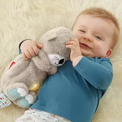 Baby Breath Bear Calmante Otter Plush Toy, Criança Calmante Música, Companheiro do sono, Som e Luz, Presentes de boneca - comprar online