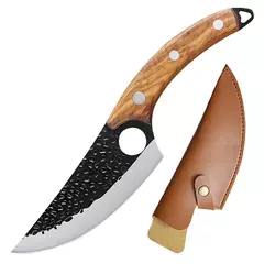 Handmade Forjado Viking Chef Faca com Tampa, Carne Cutelo, Faca De Pesca, Aço Inoxidável, Cozinha Butcher Desossa Faca, 5.5";;VERDADEIRO;;"brown black - loja online